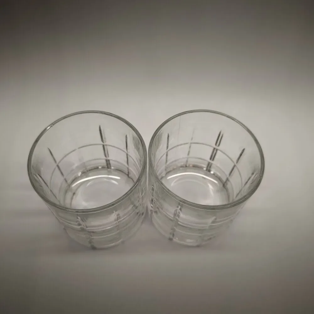 Anchor Hocking Tartan Manchester Lowball Rocks Glasses Double Old Fashioned 2pcs